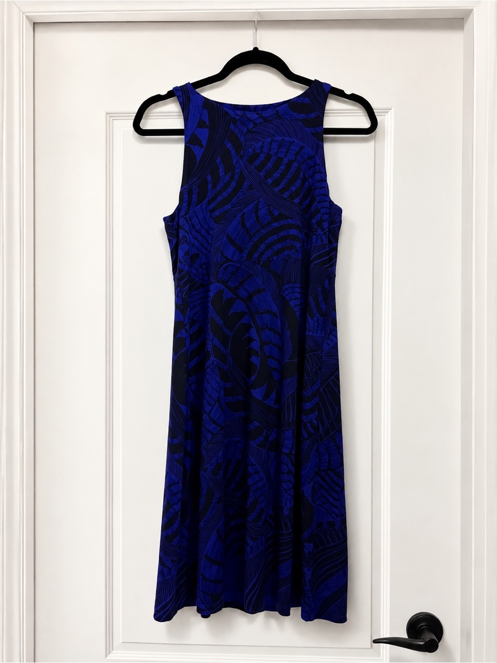 Athleta Royal Blue and Black Sleeveless Midi Dress - Picture 2 of 5